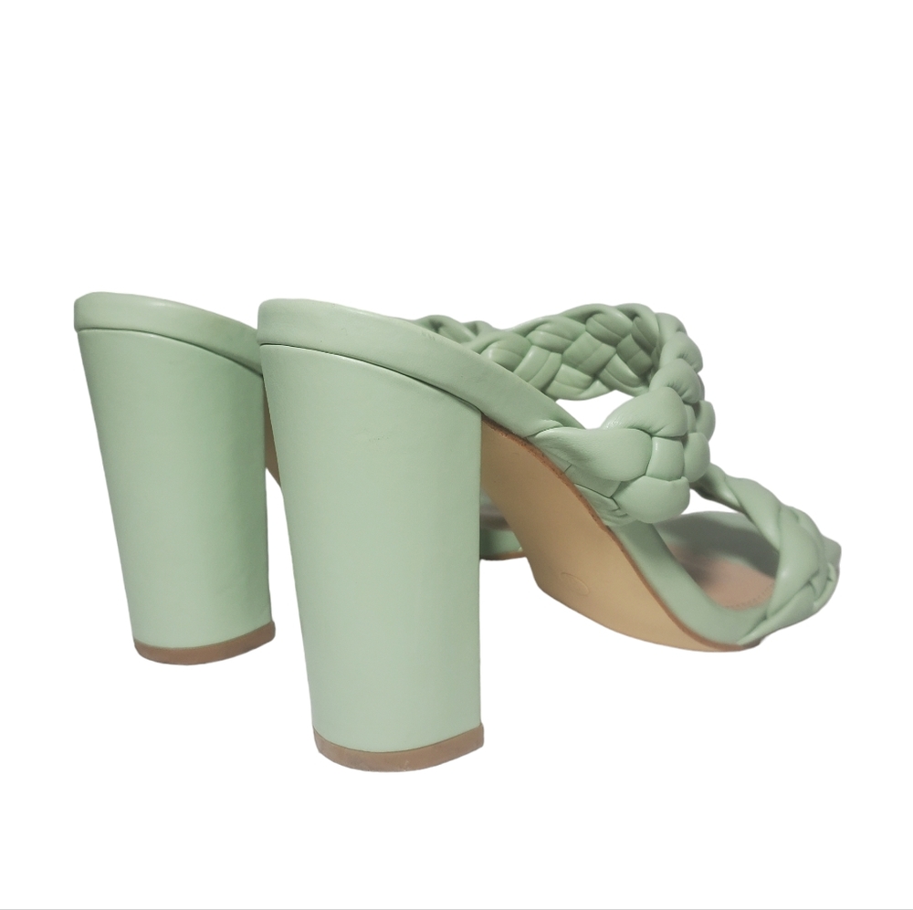 Braided Sandals Square Open Toe Backless Block Heel Strappy Casual - Picture 6 of 9